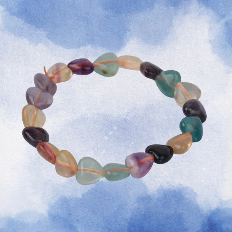 Multi Fluorite Tumbled Bracelet 